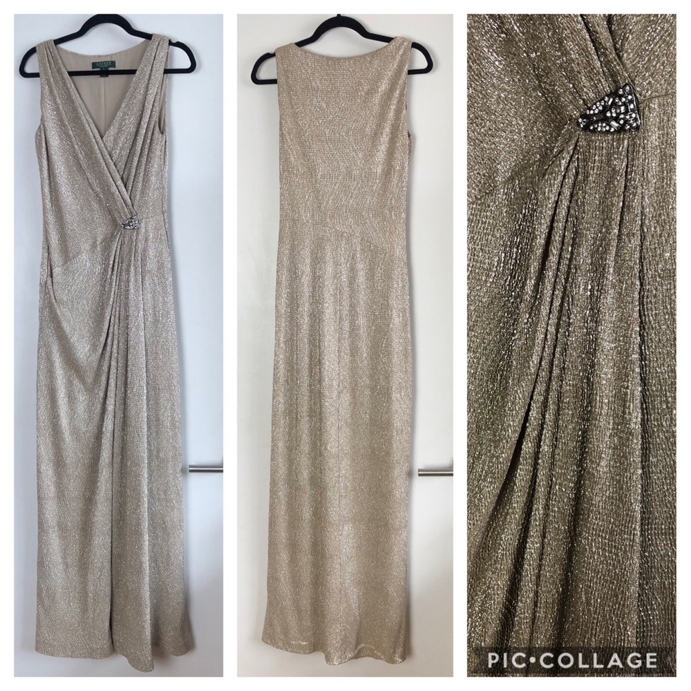SOLD* Art Deco vintage style metallic maxi dress